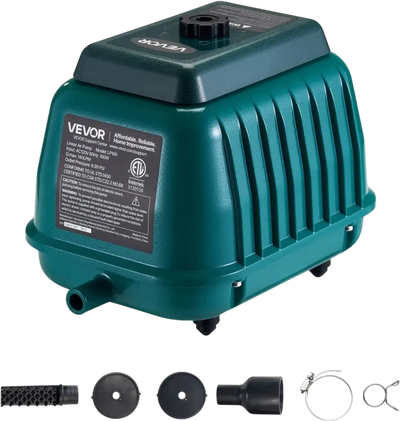 VEVOR Linear Air Pump, 2219.04 GPH Air Flow, Septic Aerator Pump, Aeration System for 11 ft Deep Ponds, Fit for Septic Tanks, Aquariums, Waste Treatment, Seafood Restaurants, Fish Farms, Hydroponics