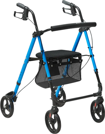 VEVOR Rollator Walker for Seniors and Adult, Lightweight Aluminum Foldable Rolling Walker with Adjustable Seat and Handle, Outdoor Mobility Rollator Walker with 8