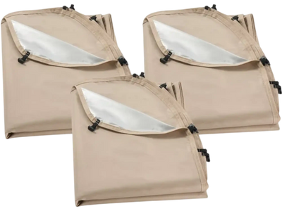 VEVOR Sun Shade Sail Canopy Covers, Fit for 10 x 9.2 ft Screen House Tent, Sun Protection, 5.51 x 4.23 ft 300D Oxford Silver-Coated Fabric, Pack of 3 (Not Include Tent), for Outdoor Activities, Beige