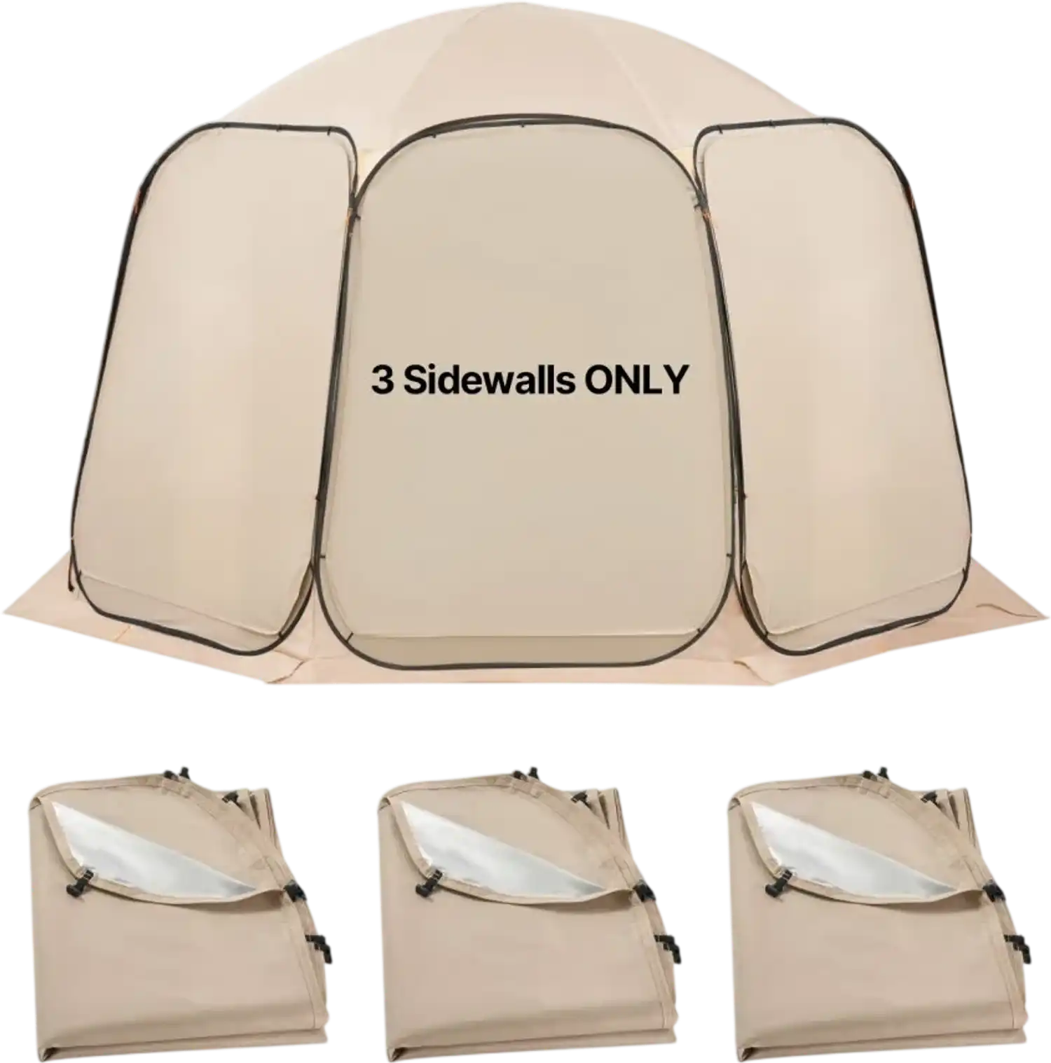 Vevor Canopy Covers Sun Shade Sail for 12' x 11' Screen House Tent Beige 3-Pack New