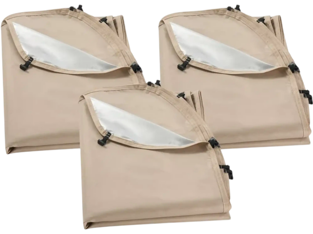 VEVOR Sun Shade Sail Canopy Covers, Fit for 15 x 13.8 ft Screen House Tent, Sun Protection, 5.51 x 5.25 ft 300D Oxford Silver-Coated Fabric, Pack of 3 (Not Include Tent), for Outdoor Activities, Beige