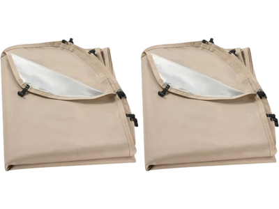 VEVOR Sun Shade Sail Canopy Covers, Fit for 6 x 6 ft Screen House Tent, Sun Protection, 5.51 x 5.71 ft 300D Oxford Silver-Coated Fabric, Pack of 2 (Not Include Tent), for Outdoor Activities, Beige