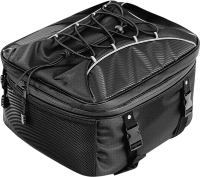 VEVOR Motorcycle Tail Bag, 22-34 L Expandable Motorcycle Rear Seat Bag with Waterproof Rain Cover, Outdoor Sports Motorbike Luggage Storage Backpack Handbag with Straps, Pocket & Elastic Cord, Black