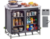 VEVOR Camping Storage Cabinet, Outdoor Portable Aluminum Lightweight Table, Quick Set-up Compact Kitchen Cook Station, with 6 Shelves and Carry Bag, for Picnic, BBQ, Party, Camping, RV Traveling
