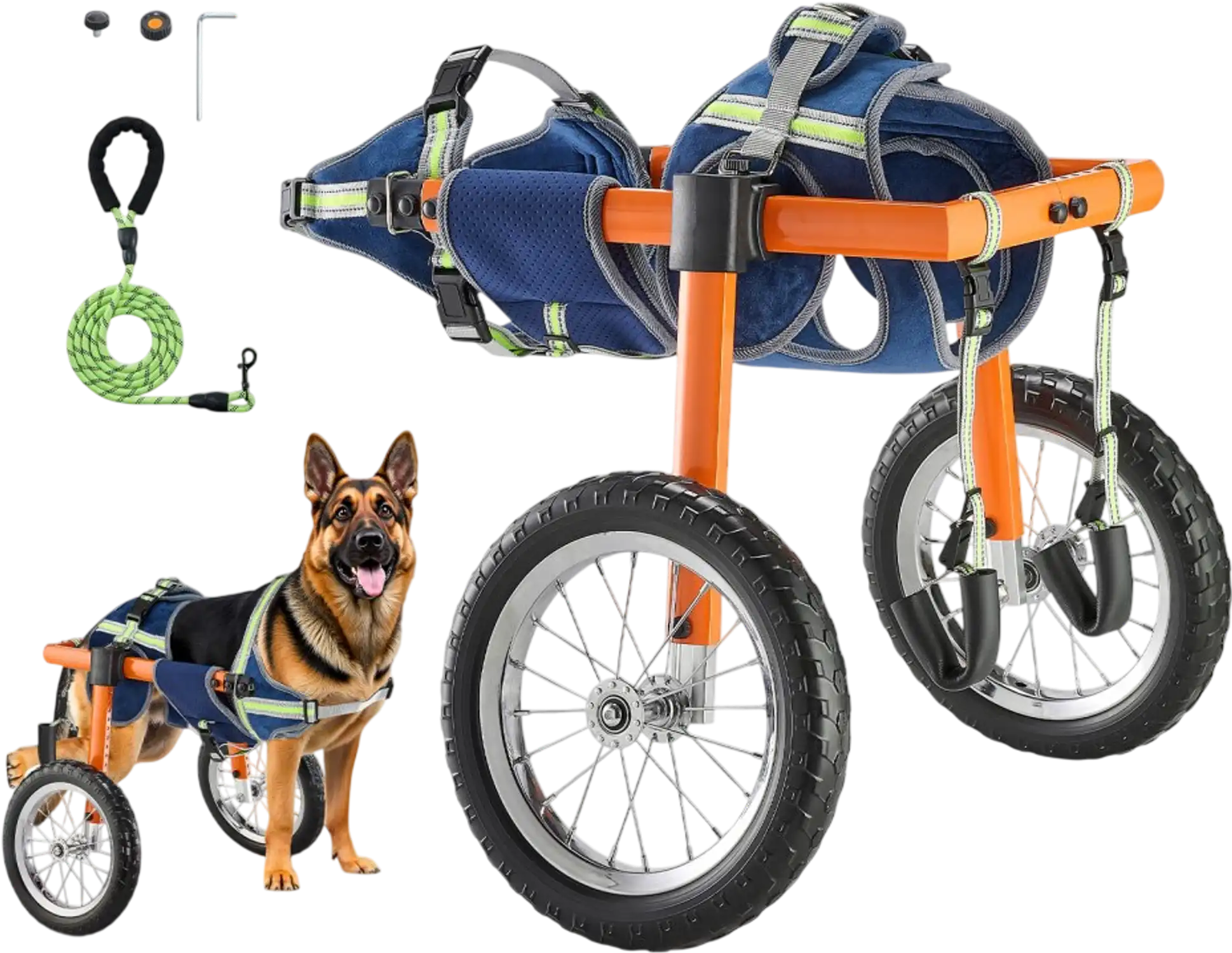 Vevor Dog Wheelchair Adjustable 2-Wheel Back Leg Cart for Large Dogs 48-88 lbs New