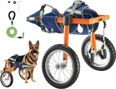 Vevor Dog Wheelchair Adjustable 2-Wheel Back Leg Cart for Large Dogs 48-88 lbs New