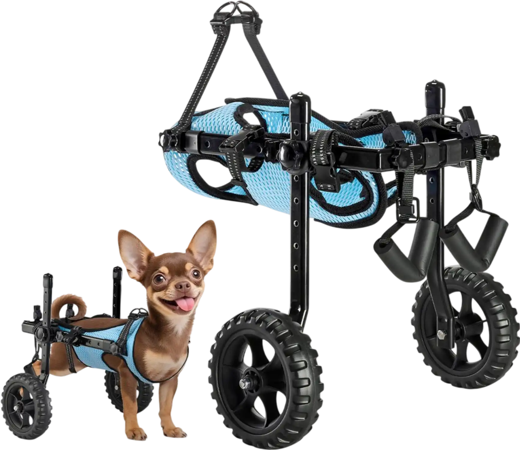 Vevor Dog Wheelchair Adjustable 2-Wheel Mobility Support for Back Legs X-Small New