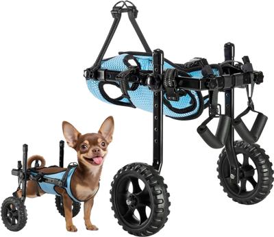 Vevor Dog Wheelchair Adjustable 2-Wheel Mobility Support for Back Legs X-Small New