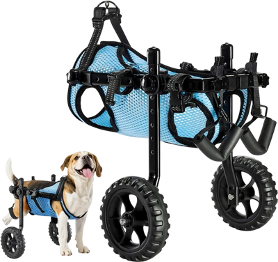 Vevor Dog Wheelchair Adjustable 2-Wheel Mobility Support Cart for Back Legs Small New