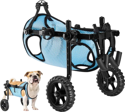 VEVOR Dog Wheelchair for Back Legs, Adjustable 2 Wheels Pet Wheelchair, Lightweight  Dog Cart with Shock-Absorbing Wheels, Mobility Support Wheel Chair for Disabled Injured Dogs up to 33lbs, Medium