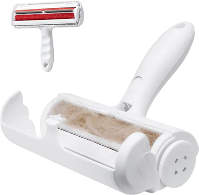 VEVOR Pet Hair Remover Roller, Reusable Dual-sided Lint Roller Tool, Dog and Cat Efficient Hair Cleaning Remover, for Home, Furniture, Car, Couch, Carpet, Seat, Bedding, Floor, Sofa, White