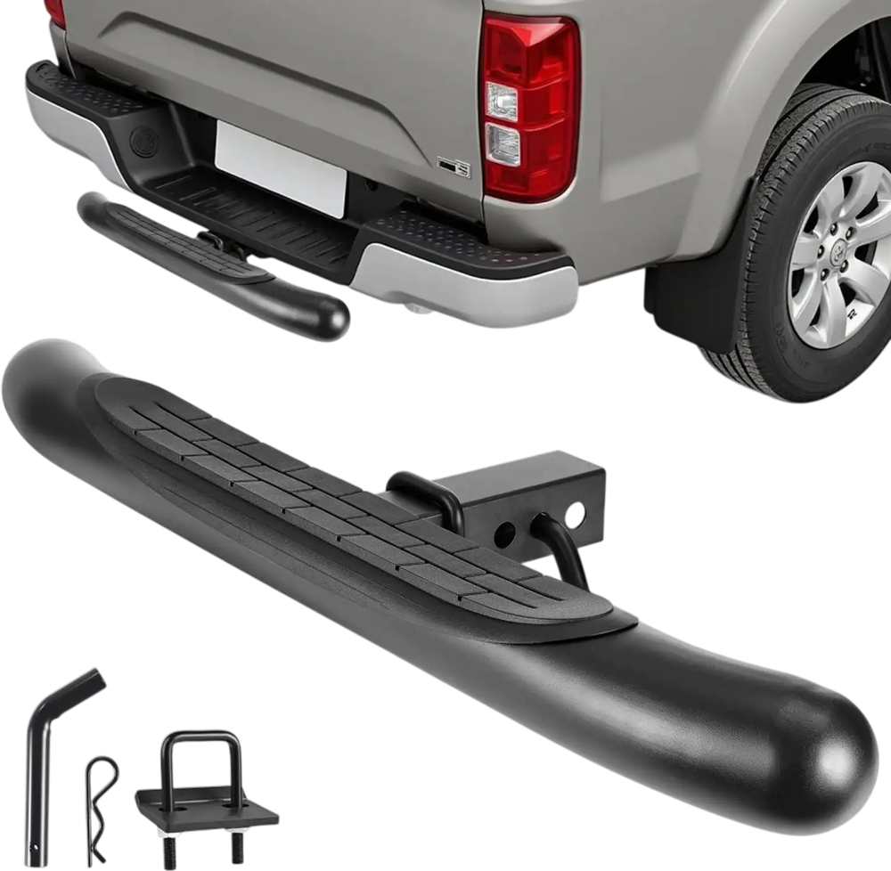 VEVOR Hitch Step for 2 Inch Receiver, Universal Rear Bumper Guard Protector with 350 LBS Load Capacity, Non-Slip Tow Hitch Step with Pin Kit and Stabilizer, Fit for Truck, SUV, Pickup, Trailer
