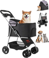 VEVOR Pet Stroller, 35 lbs Weight Capacity, Foldable Dog Stroller Cart, 4 Wheels Cats Pram with Detachable Carrier & Mesh Windows, Portable Animal Carrier with Brake for Small to Medium Pets