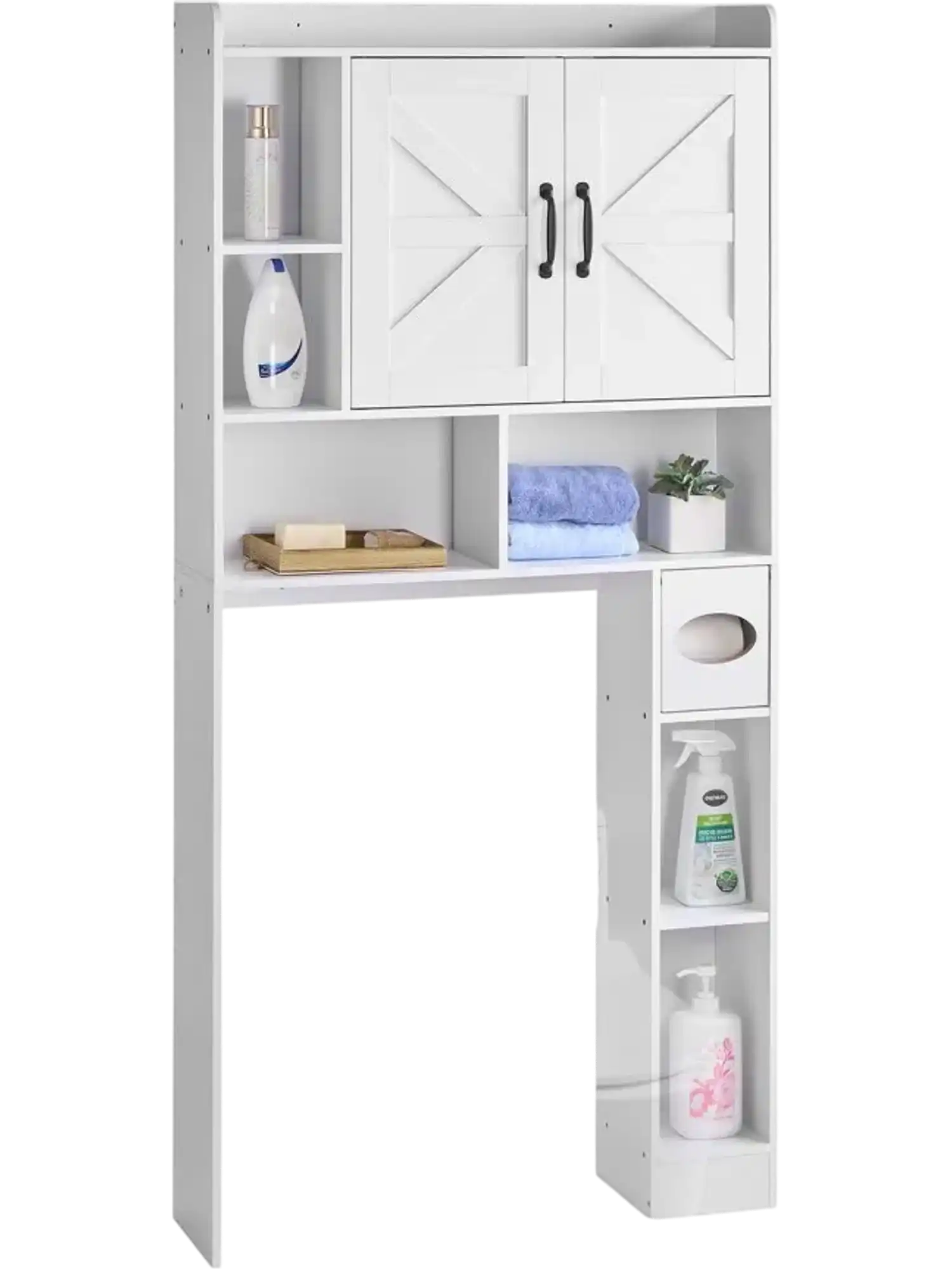 Vevor Over-the-Toilet Storage Cabinet Bathroom Space Saver Organizer White 66.14