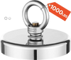 VEVOR Fishing Magnet, 1000 LBS/454 Kg Pulling Force Super Strong Neodymium Fishing Magnet, Rare Earth Magnet with Handle Diameter 2.72 in/69 mm for Retrieving in River, Magnetic Fishing, Heavy Hanging