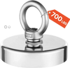 VEVOR Fishing Magnet, 700 LBS/318 Kg Pulling Force Super Strong Neodymium Fishing Magnet, Rare Earth Magnet with Handle Diameter 2.36 in/60 mm for Retrieving in River, Magnetic Fishing, Heavy Hanging