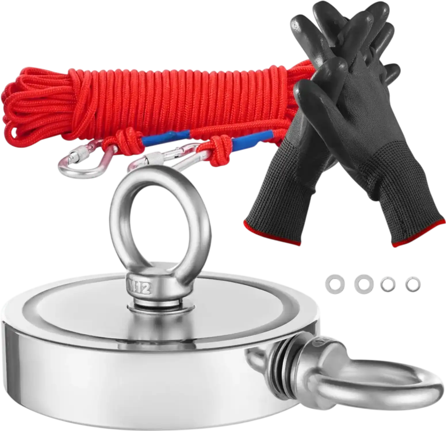 Vevor Magnet Fishing Kit 2000 lbs Double-Sided Neodymium with Rope Gloves and Eyebolt New