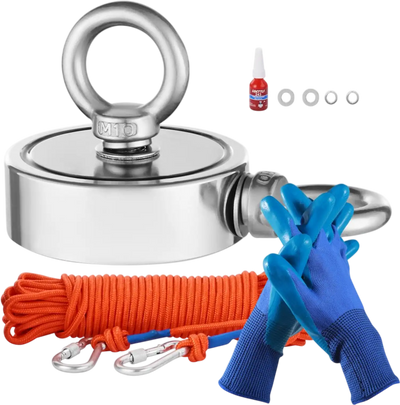 Vevor Magnet Fishing Kit Double-Sided 1000 lbs Neodymium Magnetic Treasure Hunting Set New