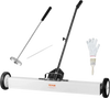VEVOR 36-Inch Magnetic Sweeper with Wheels, 55 lbs Capacity, with Telescoping Magnetic Pickup Tool, Adjustable Handle, Magnetic Pickup Sweeper to Pick Up Nails and Screws, for Workshop, Garage, Yard