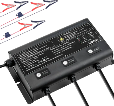 Vevor Marine Battery Charger 3-Bank 12V 5A Smart Onboard IP68 Waterproof New
