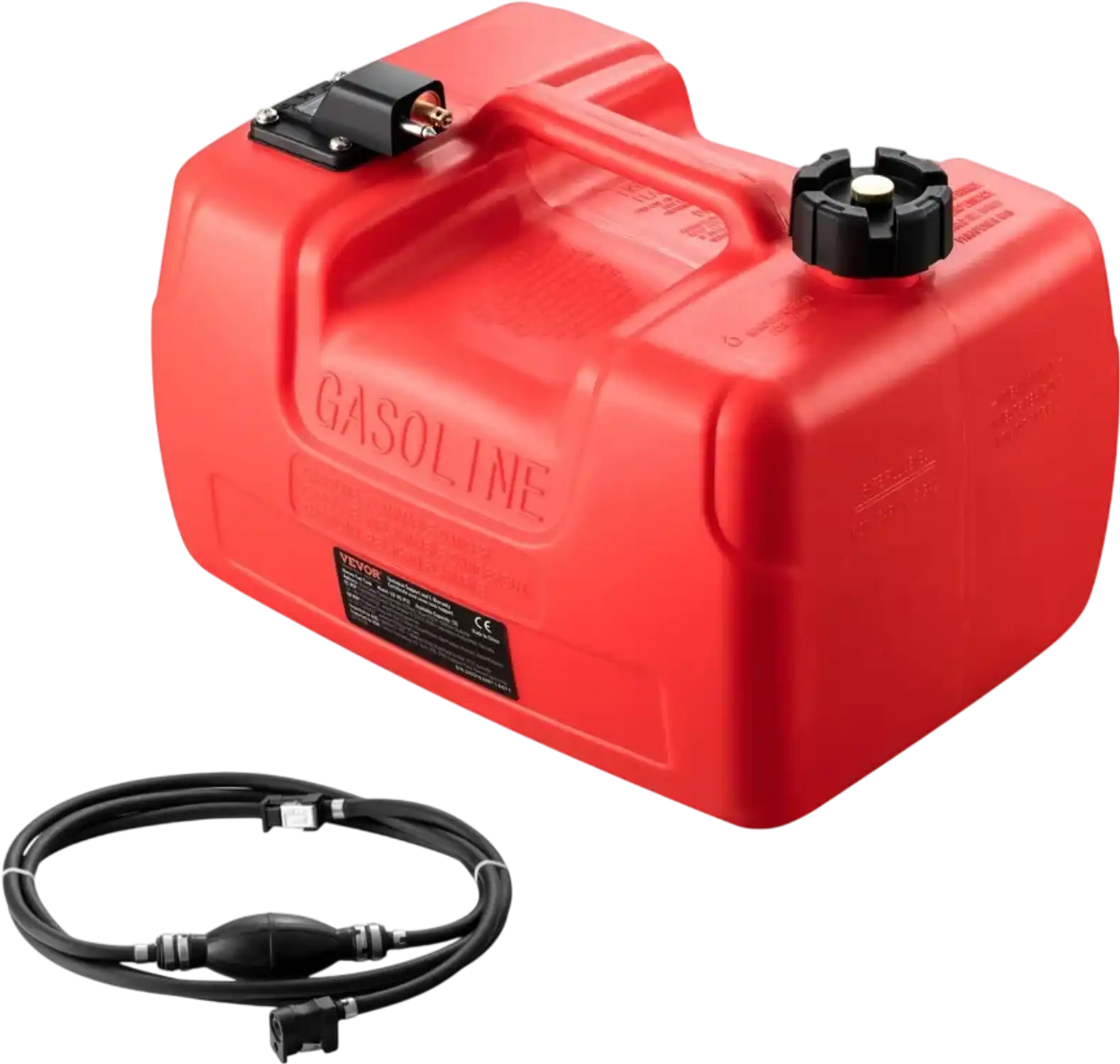 Vevor Marine Fuel Tank 3.17 gal Portable Outboard Transfer Tank with 9.8' Hose Red New