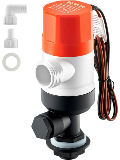 Vevor Livewell Pump 12V 500 GPH Straight Dual Inlet Aerator Pump New