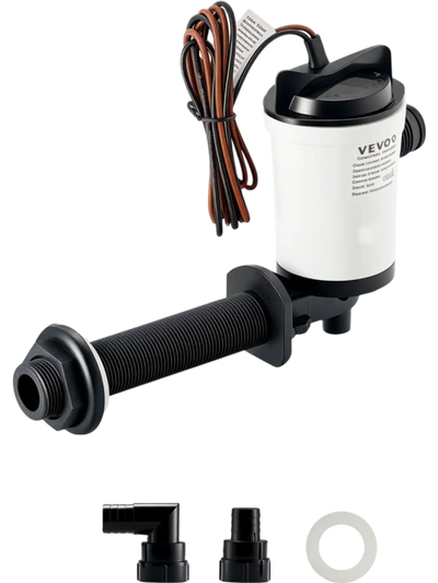 Vevor Livewell Pump 12V 800 GPH 90° Boat Aerator Pump New