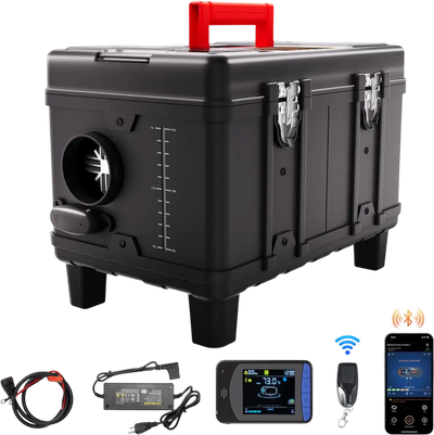 VEVOR 8KW Diesel Heater, 12V/24V All in One Diesel Air Heater, with Bluetooth APP Control, Remote Control and Display Screen, CO Alarm, Fast Heating Portable Diesel Heater for Vehicles and Garage