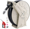 VEVOR Fuel Hose Reel, 1 inch x 33 ft Retractable, Spring Driven Auto Swivel Rewind, 300 PSI, Heavy-Duty Carbon Steel Construction with Industrial Grade Rubber Hose, for Diesel Fuel, Kerosene