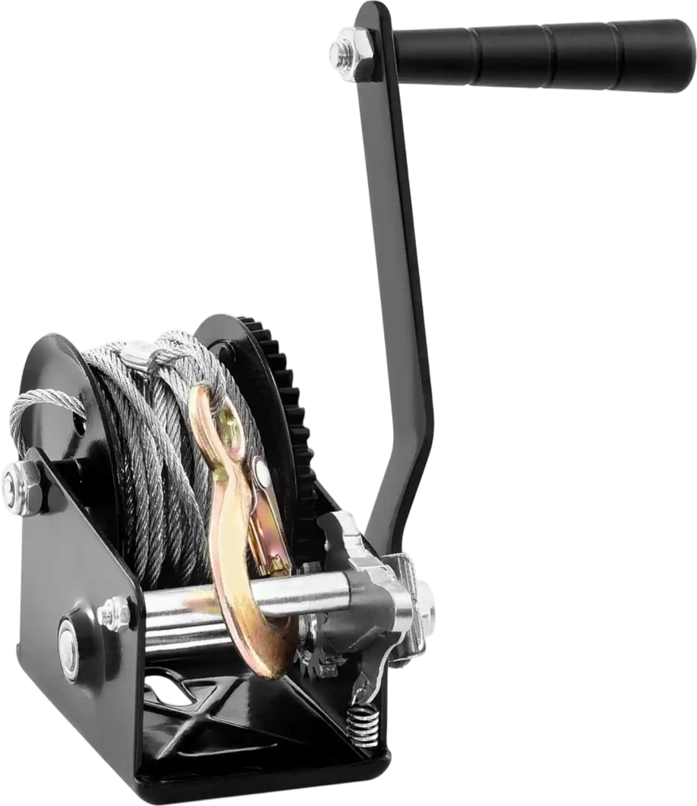 VEVOR Hand Winch, 800 lbs Pulling Capacity, Boat Trailer Winch Heavy Duty Rope Crank with 33 ft Steel Wire Cable and Two-Way Ratchet, Manual Operated Hand Crank Winch for Trailer, Boat or ATV Towing