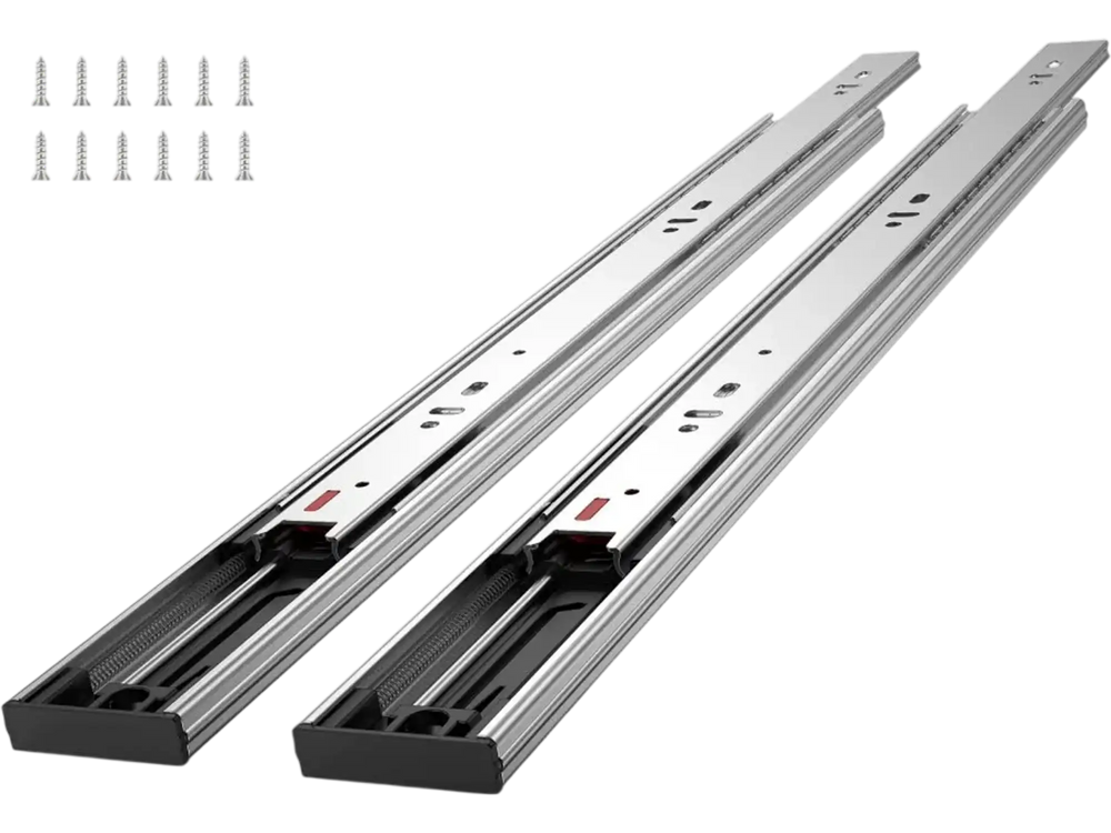 VEVOR 6 Pairs of 20 Inch Drawer Slides Side Mount Rails, Heavy Duty Full Extension Steel Track, Soft-Close Noiseless Guide Glides Cabinet Kitchen Runners with Ball Bearing, 100 Lbs Load Capacity
