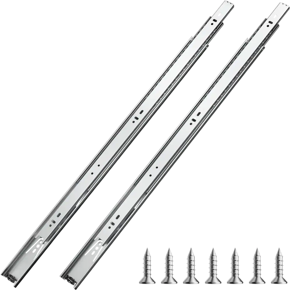 VEVOR Drawer Slides, 24 inch, 10 Pairs Full Extension Ball Bearing Cabinet Rails, 100 LB Load Capacity Heavy Duty Side Mount Dresser Drawer Slides, Drawer Track Runners for Kitchen DIY Replacement