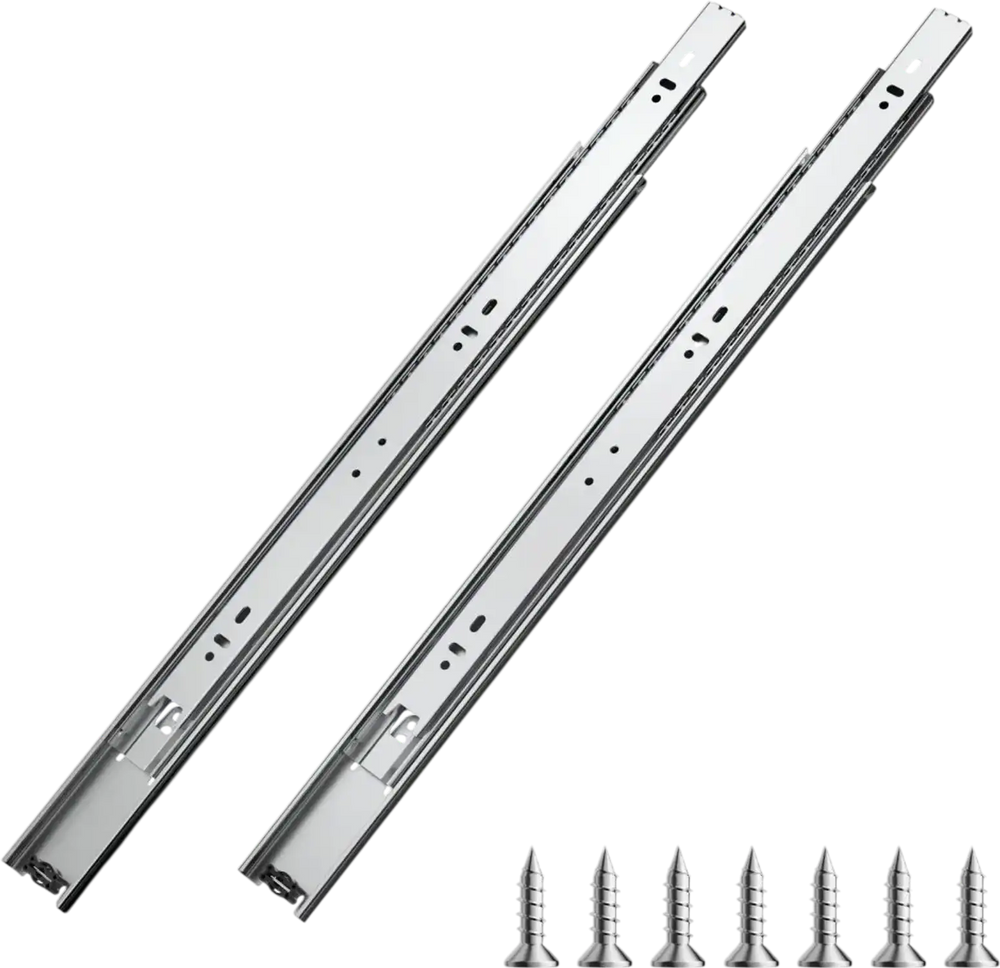 VEVOR Drawer Slides, 18 inch, 10 Pairs Full Extension Ball Bearing Cabinet Rails, 100 LB Load Capacity Heavy Duty Side Mount Dresser Drawer Slides, Drawer Track Runners for Kitchen DIY Replacement