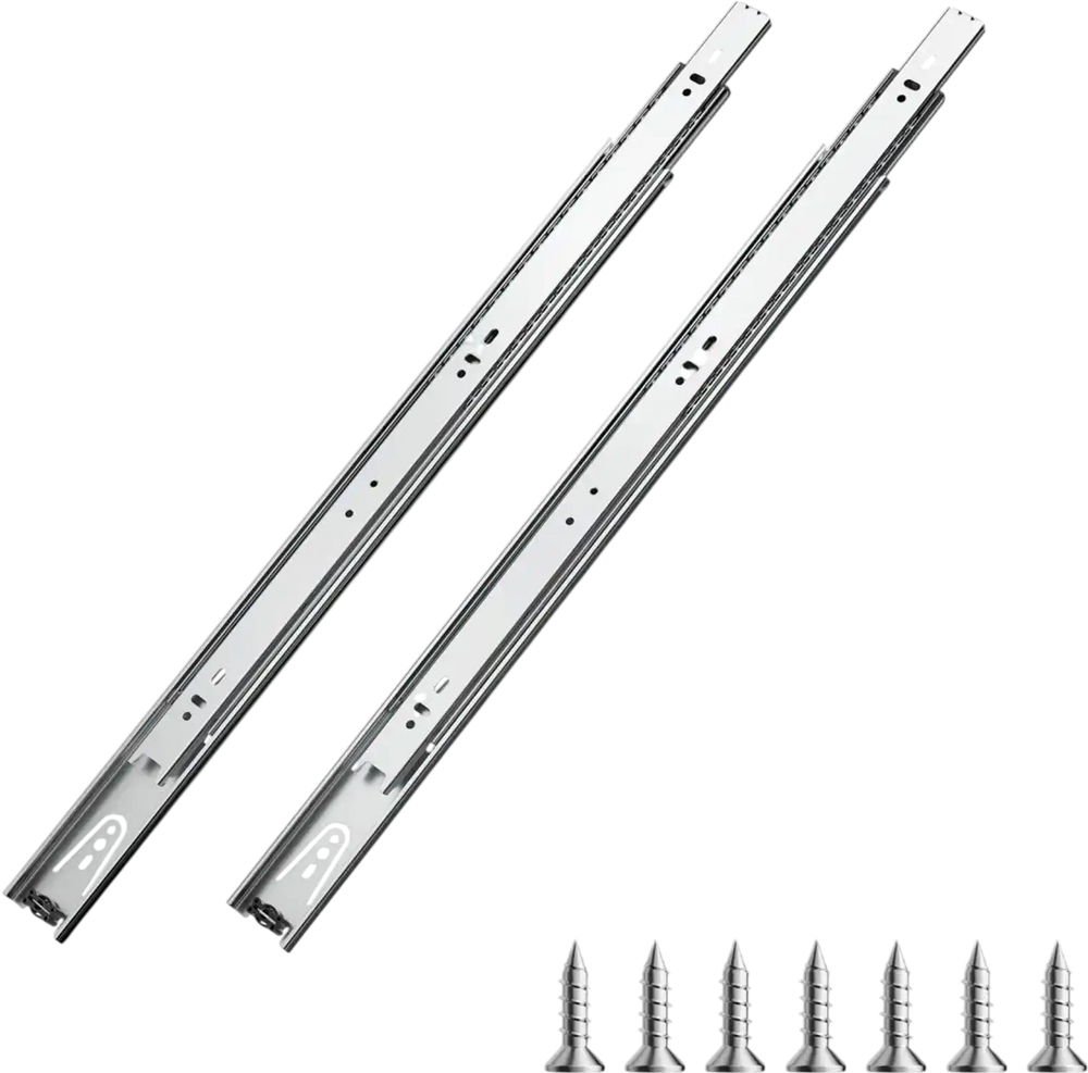 VEVOR Drawer Slides, 20 inch, 10 Pairs Full Extension Ball Bearing Cabinet Rails, 100 LB Load Capacity Heavy Duty Side Mount Dresser Drawer Slides, Drawer Track Runners for Kitchen DIY Replacement