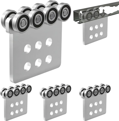 Vevor Trolley Assembly Rollers 8-Wheel 3000 lbs Dual Bearing for 1-5/8