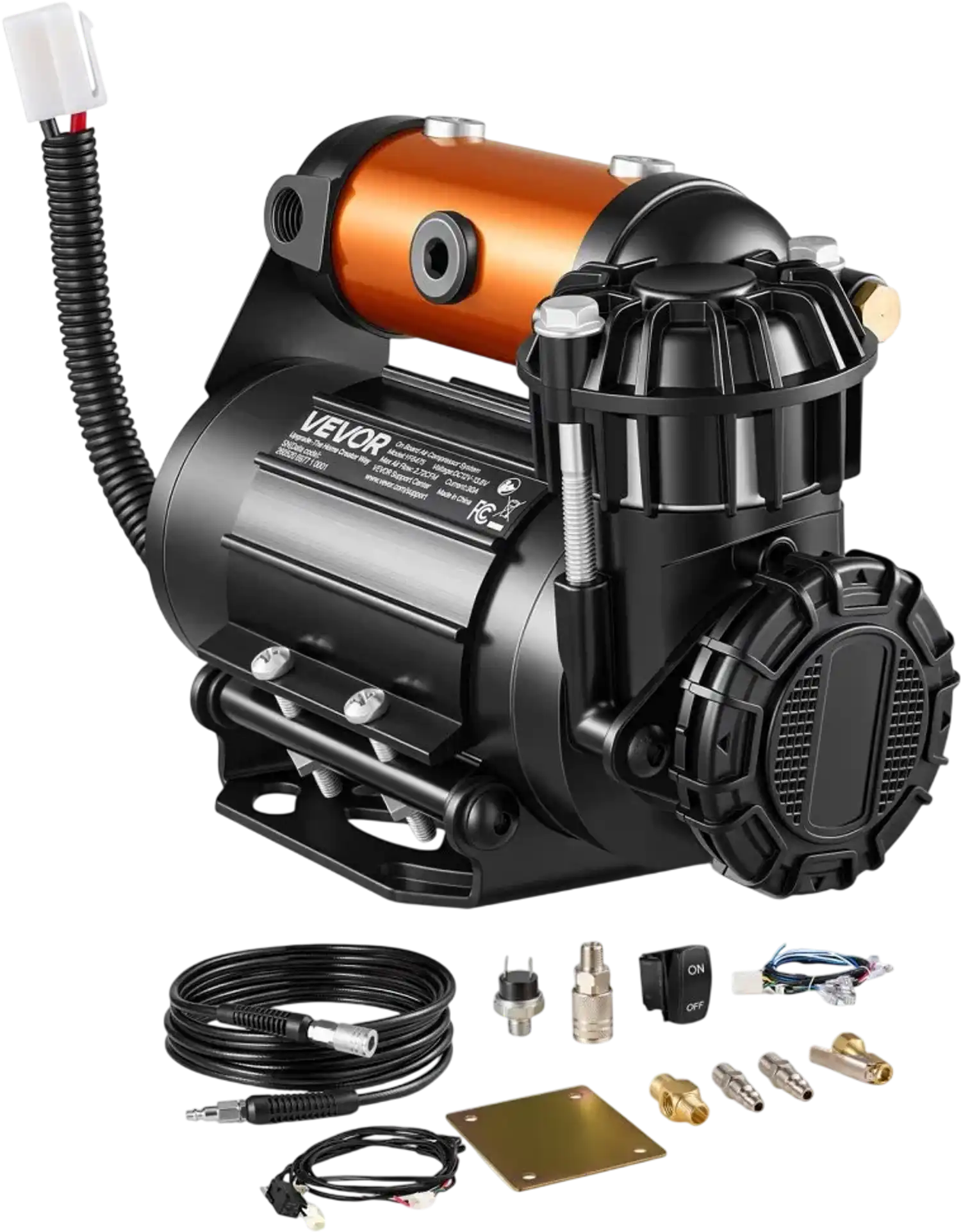 Vevor Air Compressor 12V Portable Tire Inflator 210 PSI Offroad Air Pump New
