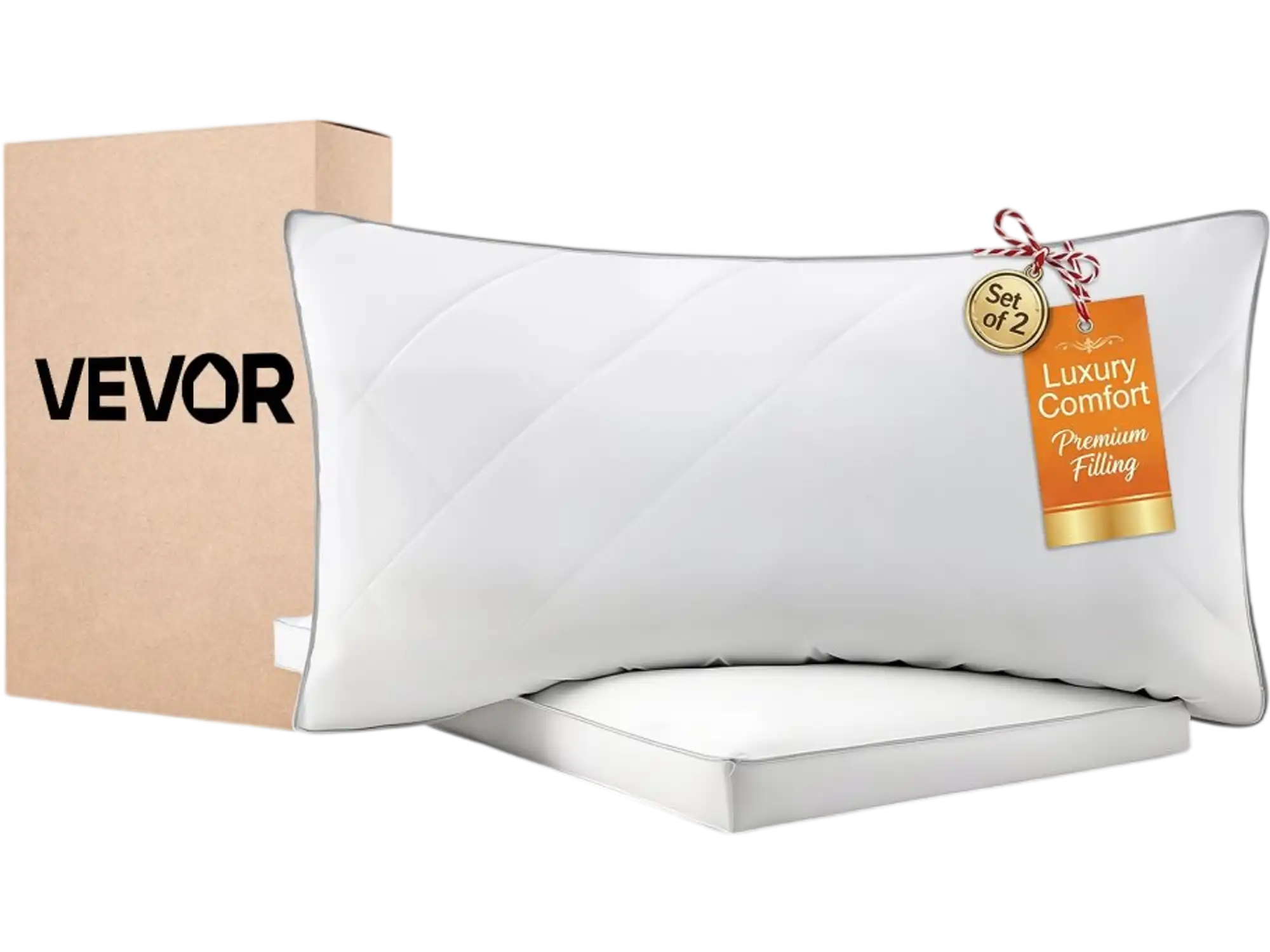 Vevor Pillows King Size Goose Down Bed Pillows Set of 2 New
