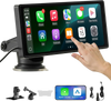 VEVOR Wireless Car Stereo, 10-Inch HD Portable Radio Touch Screen Compatible with Apple CarPlay and Android Auto, CarPlay Screen for Car with Voice Control, Mirror Link, Bluetooth, GPS Navigation