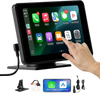 VEVOR Wireless Car Stereo, 7-Inch HD Portable Radio Touch Screen Compatible with Apple CarPlay & Android Auto, CarPlay Screen with Backup Camera, Voice Control, Mirror Link, Bluetooth, GPS Navigation