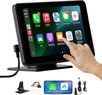 VEVOR Wireless Car Stereo, 7-Inch HD Portable Radio Touch Screen Compatible with Apple CarPlay & Android Auto, CarPlay Screen with Backup Camera, Voice Control, Mirror Link, Bluetooth, GPS Navigation