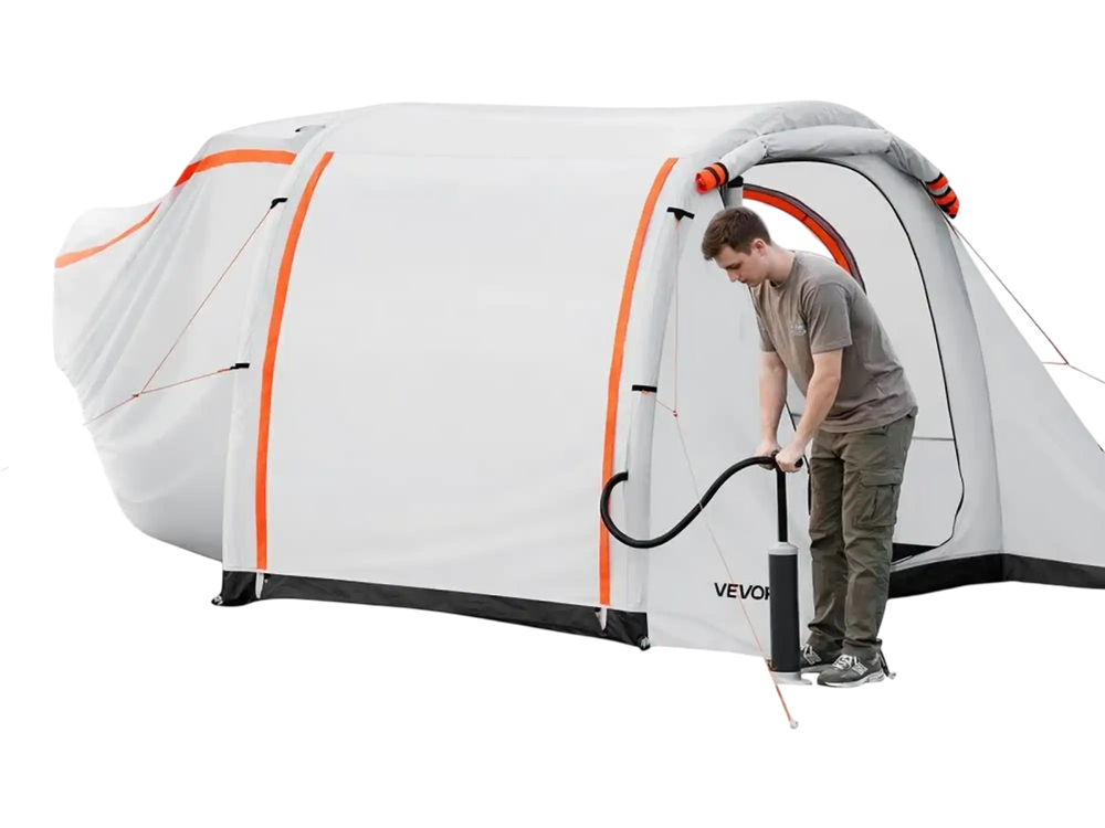VEVOR Inflatable SUV Tent with Awning, 8 x 6.7 ft 3-Season SUV Tailgate Tent with Ventilated Doors & Mesh Window, PU2000mm Waterproof Car Rear Hatch Tents for Outdoor Camping - Air Pump Included