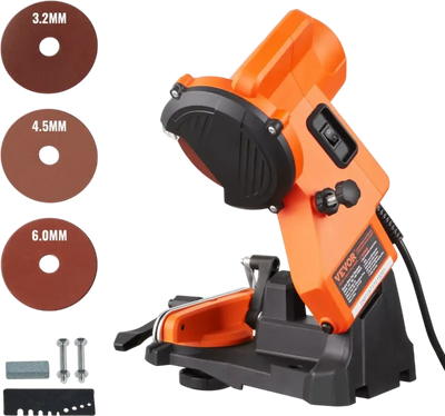 VEVOR Electric Chainsaw Sharpener, 140W Electric Saw Chain Blade Sharpener 5700RPM, Professional Bench Chain Saw Sharpening Tool with 3 Grinding Wheels Fit 0.25