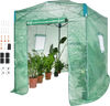 VEVOR Pop Up Greenhouse, 8'x 6'x 7.5' Pop-up Green House, Set Up in Minutes, High Strength PE Cover with Doors & Windows and Powder-Coated Steel Frame, Suitable for Planting and Storage, Green