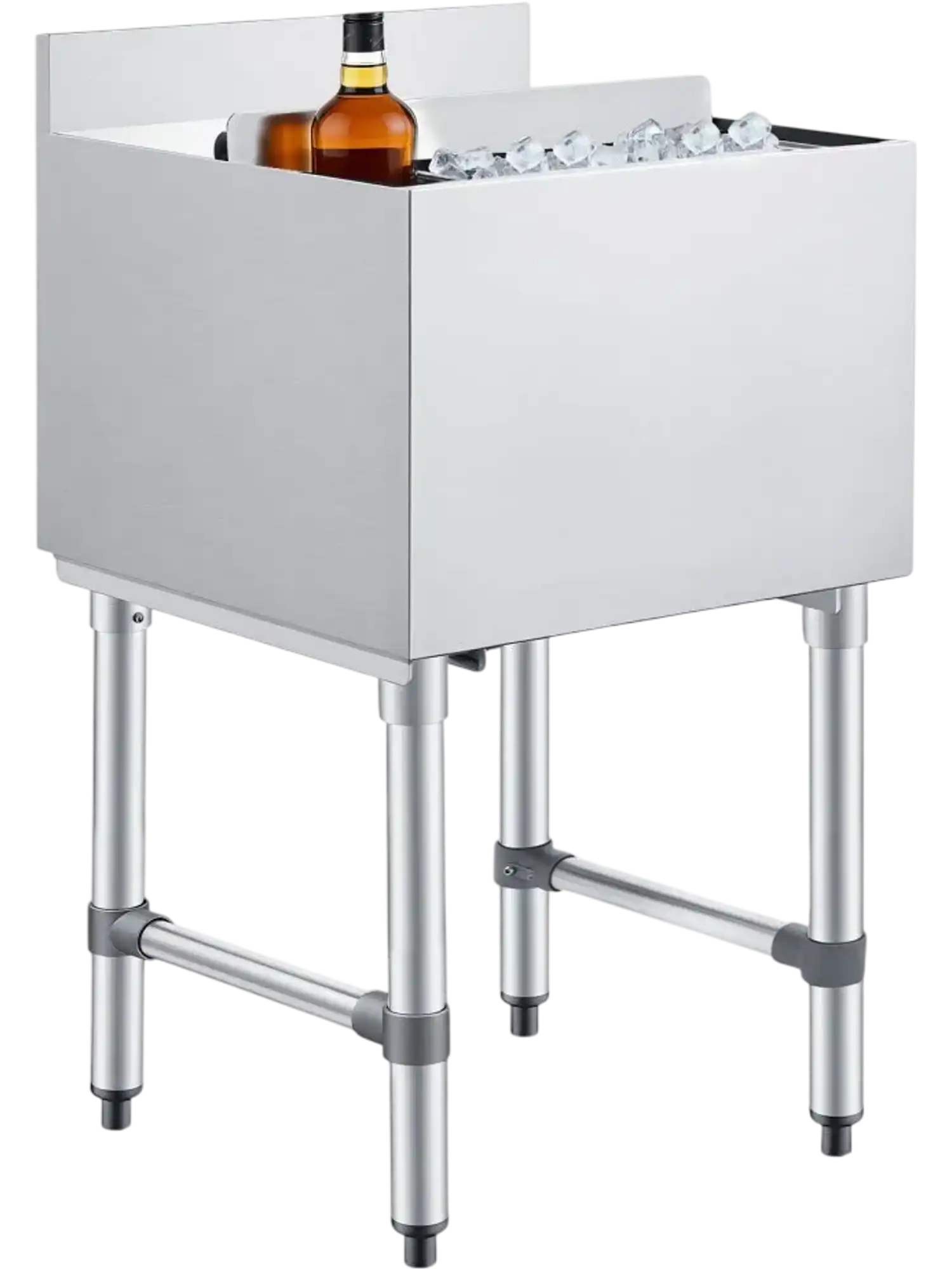 Vevor Commercial Ice Bin 49.4 Qt Stainless Steel Sliding Lid Ice Chest New