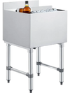VEVOR Commercial Ice Bin, 49.4 Qt Max Capacity, 18 x 18 x 33 Inch Stainless Steel Ice Chest with Sliding Lid and Bottle Holders, Cooler Cart Cocktail Unit for Bar Restaurant Pub, NSF Certified