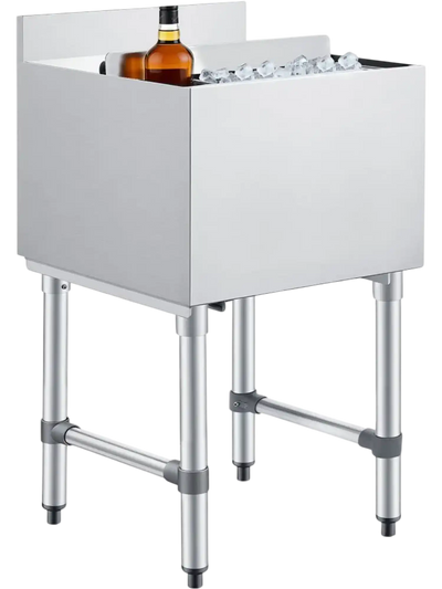 Vevor Commercial Ice Bin 49.4 Qt Stainless Steel Sliding Lid Ice Chest New