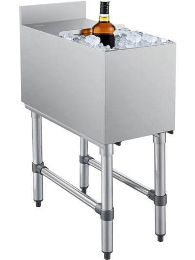 Vevor Commercial Ice Bin Stainless Steel Sliding Lid Ice Chest 39.6 Qt New