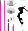 VEVOR Professional Dancing Pole, Spinning Static Dancing Pole Kit, Portable Removable Pole, 40mm Heavy-Duty Stainless Steel Pole, Height Adjustable Fitness Pole, for Exercise Home Club Gym, Pink