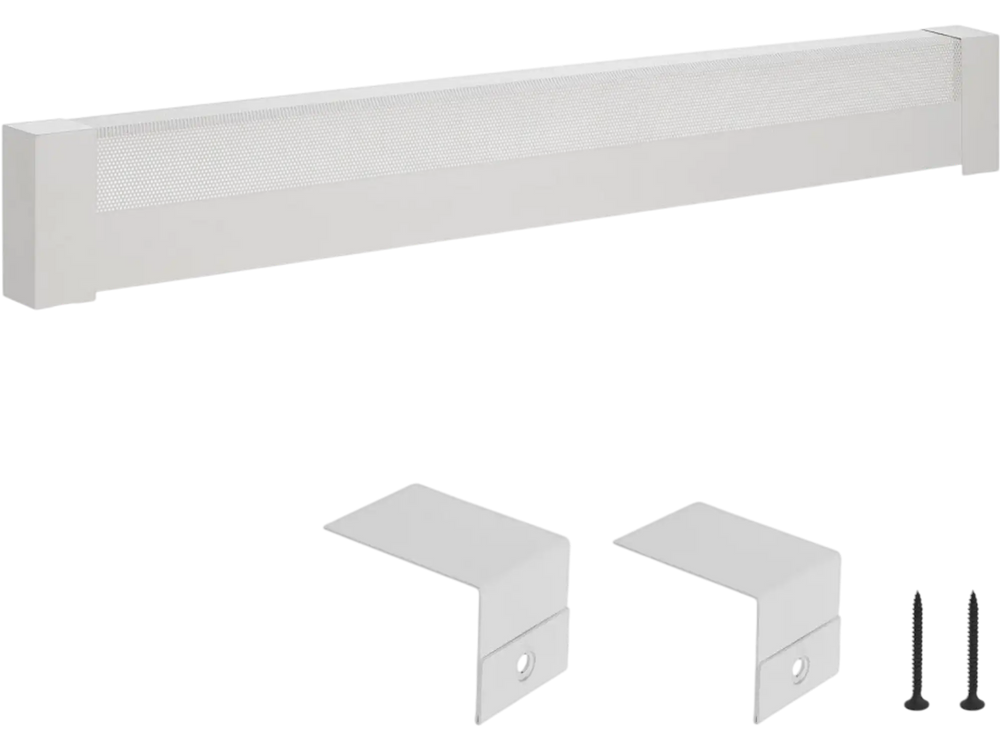 VEVOR Baseboard Heater Covers, Basic Series 5 ft Standard Electric Heating Unit Front Cover for Home Improvement, Heavy-duty Steel, Easy Installation for Bedroom Replacing Old Cover, White