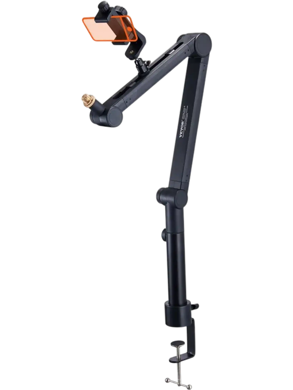 VEVOR Desk-Mounted Microphone Arm, Flexible 360° Rotation, Adjustable Stand with Universal 3/8" to 5/8" Adapter and Headphone Holder, Compatible with Blue Yeti, Hyperx Quadcast, and More